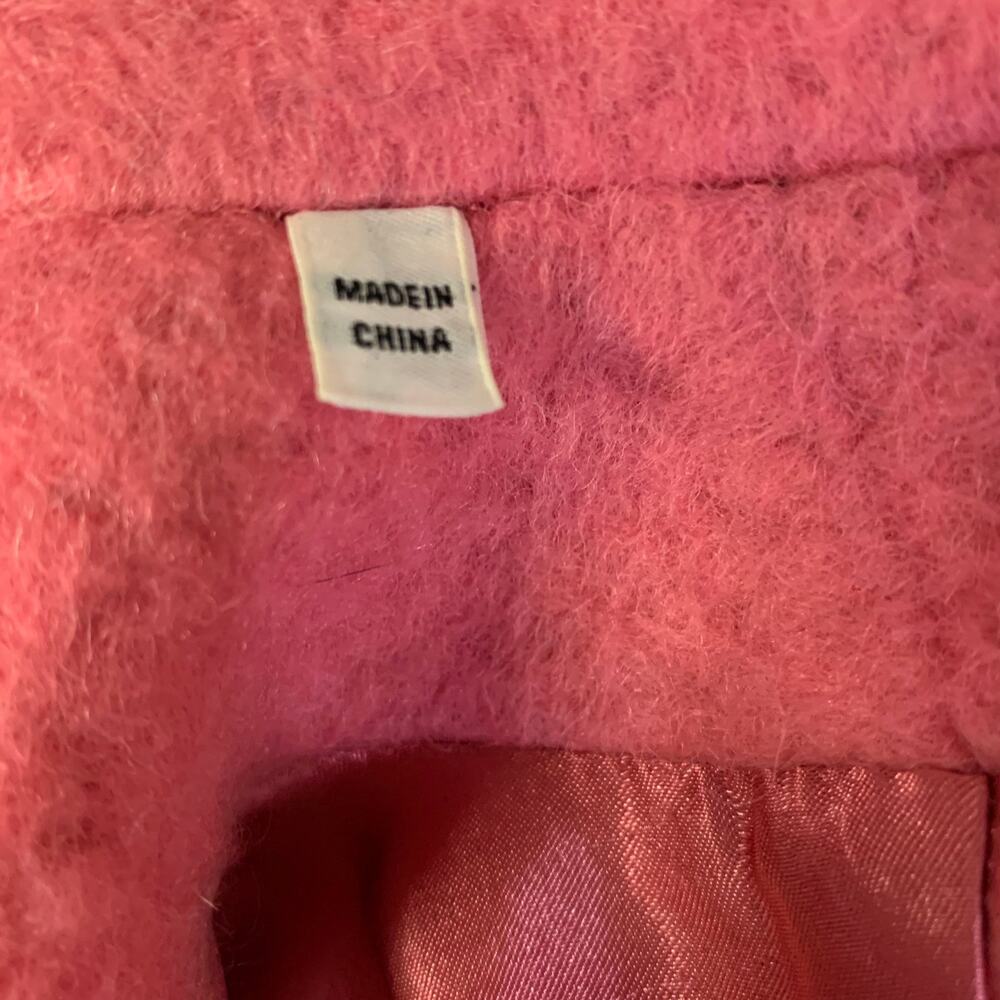 EMPORIO ARMANI Size XS Pink Wool  Polyester Textured Notch Lapel Coat - Picture 5 of 6